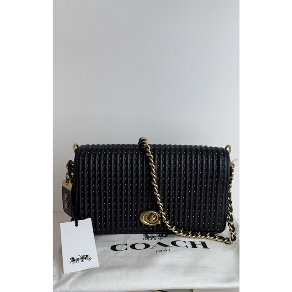 Coach Handbags - NWT Coach 1941 Dinky Quilted Rivets Black Chain Crossbody Bag